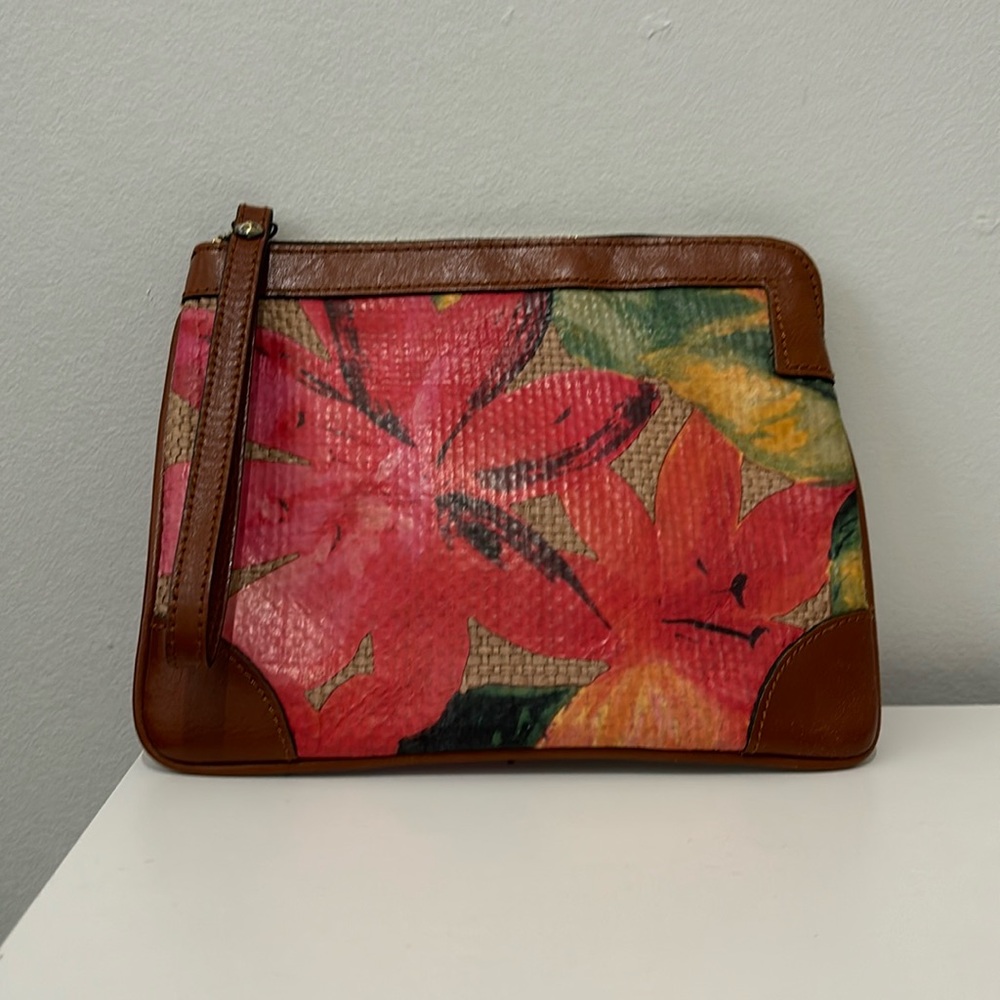 Patricia Nash Floral Straw Clutch